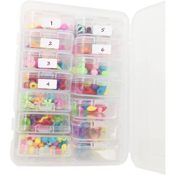 GDRHVFD | 14 st små förvaringslådor med lock, transparent plastbox och 1 st Gra [DB]