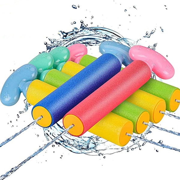 Sæt med 6 farverige skumsprøjtepistoler, letvægts børnelegetøj Voksen pool strandhavespil
