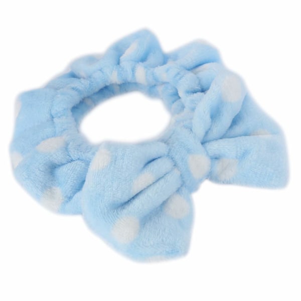 Kosmetik-hårbånd til vask af ansigtsbruser Spa-hovedbånd Justerbart elastisk sløjfehårbånd (blå)