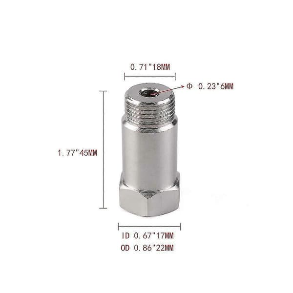 10 stk o2 sensor spacer adapter forlenger forlengelse rett 45mm m18x1.5 forlengelse spacer forlenger c [DB]