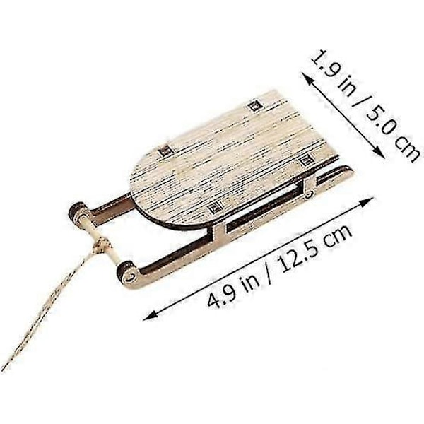 Julgransprydnader Släde Mini Släde Dekorationer Miniatyr Träslädar (8 st) db