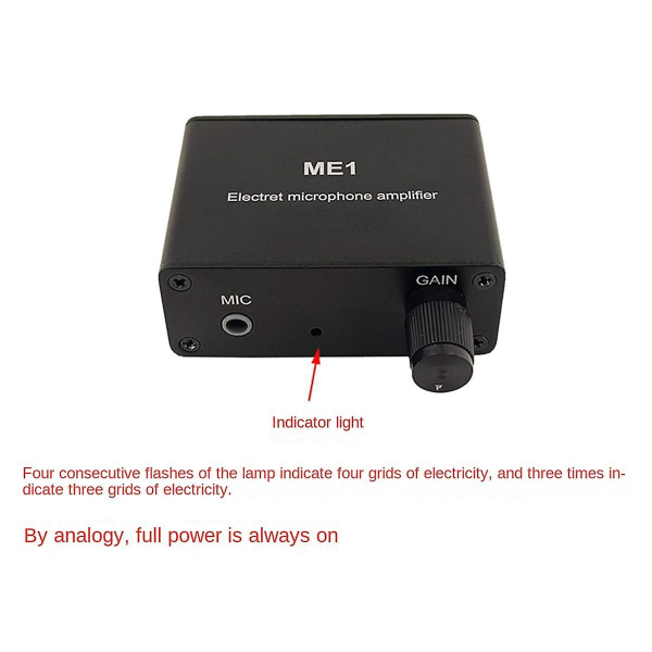 3,5 mm Me1 kondensatormikrofon Hovedtelefonforstærker Audio Forforstærker Mixing Board