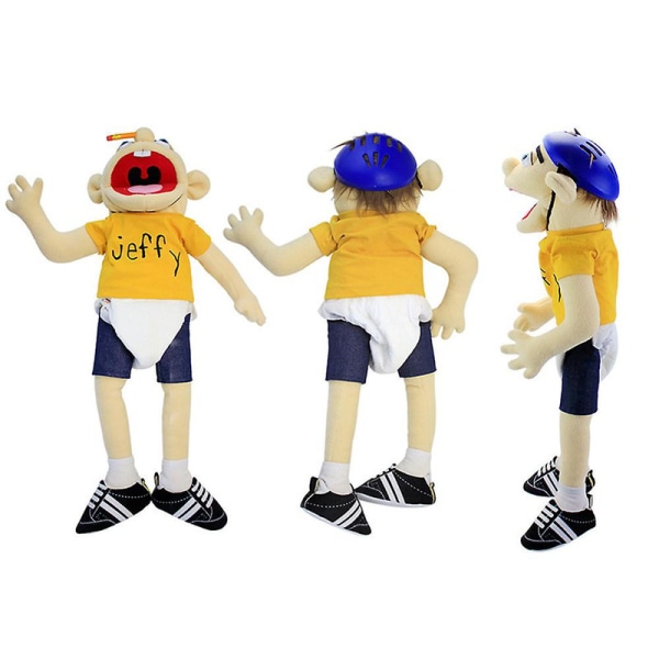 60cm Jeffy Hat Hand Puppet Jeffy Plush Cosplay Toy Game Stuffed Doll Kids Gifts [DB]