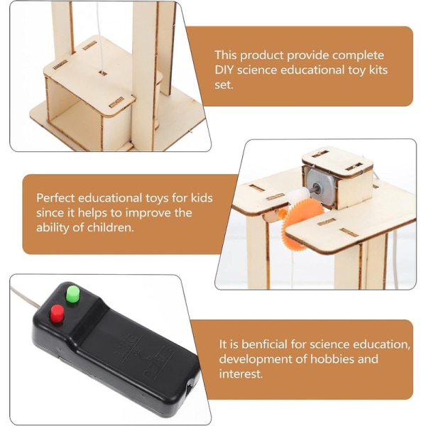 Træelevator Børn Elevator Legetøj: DIY Elevator Sæt Lifte Elevator Model DIY Håndværk Fremstilling Kit Tidlig Uddannelse Læring Legetøj Db
