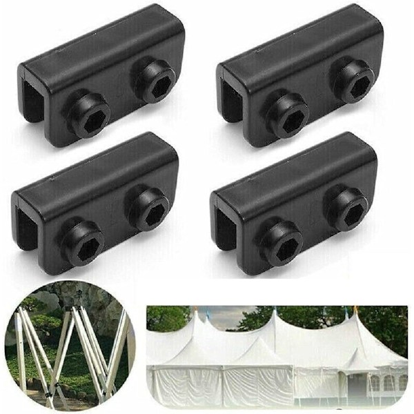 4 st 2-vägs pop-up-paviljong ersättningskontakt reserv fyrkantig fäste set svart  [dB}