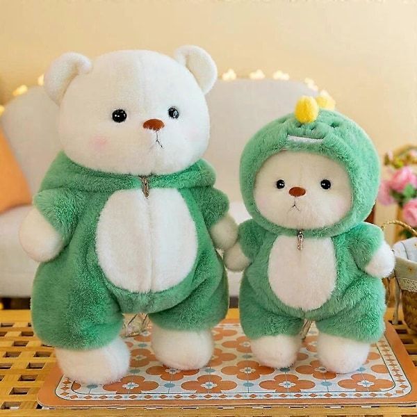 25-40cm Kawaii Bjørn i Tøj Plyslegetøj Fyldt Dyr Lina Bjørn Blød Dukke Tegneserie Pige Fødselsdagsgaver til Børn Værelsesindretning [DB] Blue 35-40cm