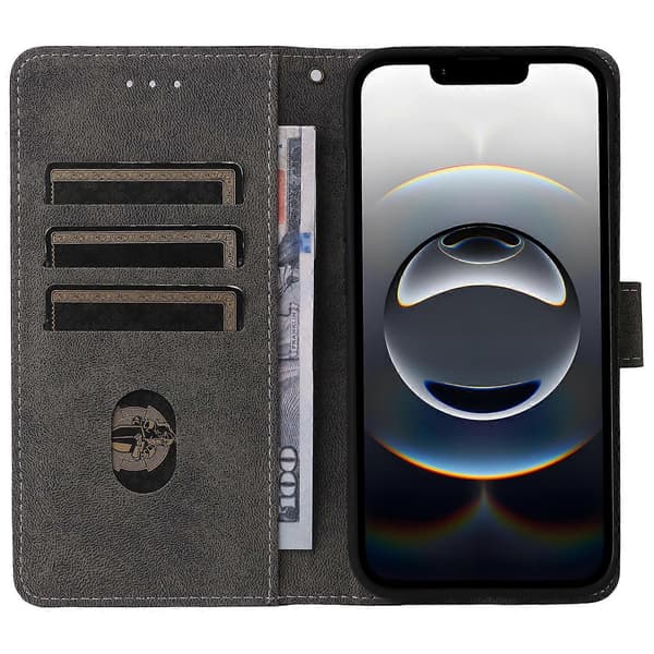 iPhone 16e Kotelo Lompakko RFID-suojattu PU-nahkakansi Katseluteline - Vihreä [DB] Multicolor Brown