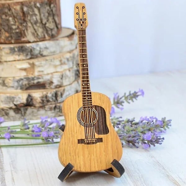 Akustisk guitarplekteræske i træ med stativ, personlig guitaræske til plektre, personlig guitarplekteræske i træ med stativ - dwdz db
