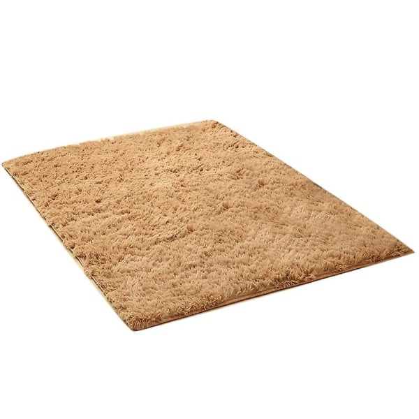 Lämmin erittäin pehmeä olohuoneen matto Shaggy lastenhuoneen lattiamatto matto kodin sisustus Jikaix Khaki 50 X 80cm