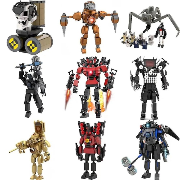 Skibidi Toalett Leke Byggekloss Titaner Kamera Mann Tv Mann Kameramann Speakerman Skibidi Toalett Klokke Mann Titaner Drill Speaker Db Building Block5