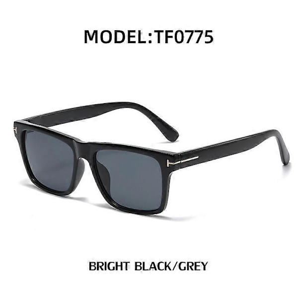 nytt mode tom brand tf rektangel solglasögon kvinnor män 2022 lyx designer hög kvalitet Ins populära oculos de sol [DB] black-black uv400