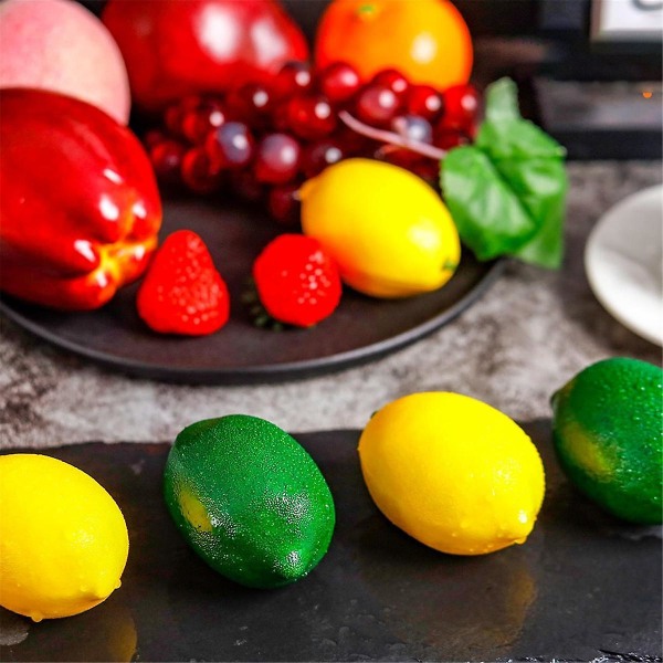 20 stk kunstige frukter sitroner til hjemmekjøkken festival festdekorasjon bryllup midtpunkt dekor