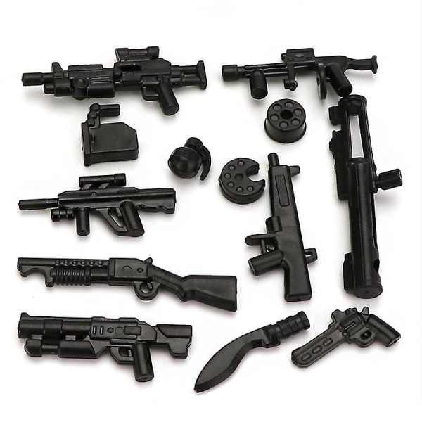 Diy Arms Parts  Soldier Playmobil Modell Byggsten Tegel Barnleksak db Black B
