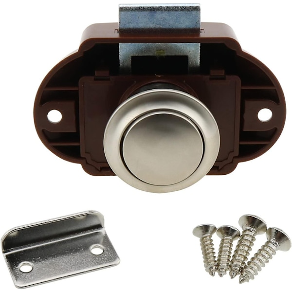 Trykknap Catch Lock E-outstanding Brun Skuffe Skab Skab Dør Nøglefri Latch Knob Til Rv Camper Motor Home Caravan Trykknap Latch Lock db