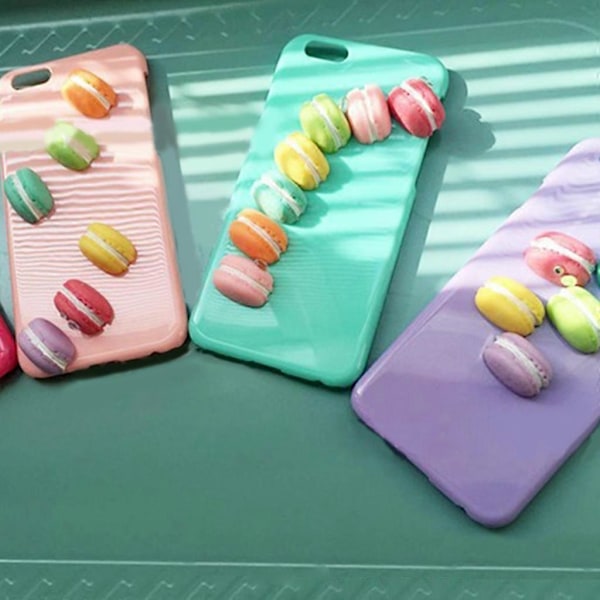 Simulerings Macaron Tårta Artificiell Harts Mat Leksaker 10 Stk Falsk Matmodell [DB] Pink