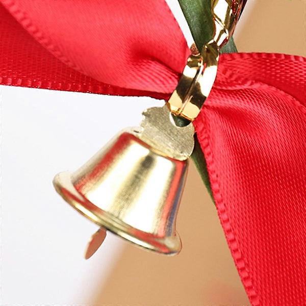 Julebånd for gaveinnpakking Forhåndslagde glitter mini juletrær med bjeller Twist Tie Bånd for godteriposer Forhåndsbundet små b [DB] red