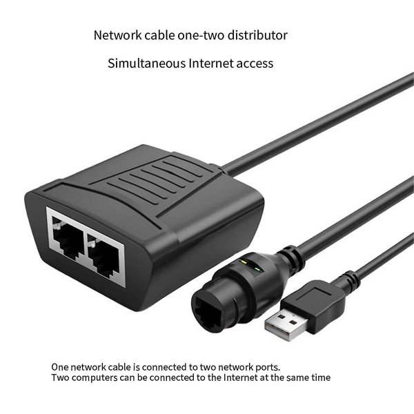 Rj45 Splitter 1 Til 2 Ethernet Adapter Kompatibel Cat5 Cat5e Netværkskabel Extender Til Router Lapto