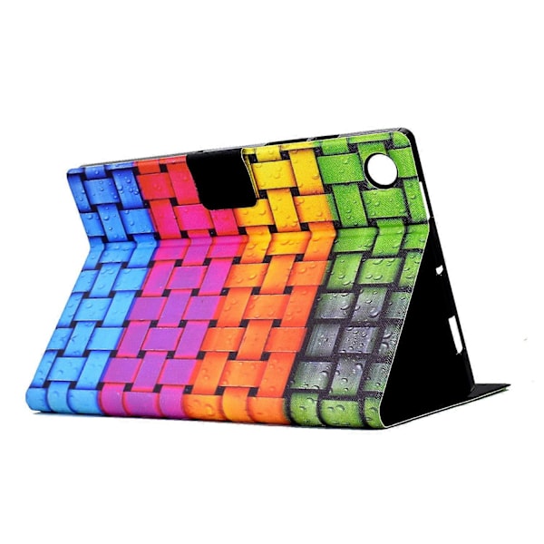 Mönstrat Läder Tablet Fodral för Samsung Galaxy Tab A9+, med Kortfack [DB] Braided Strap