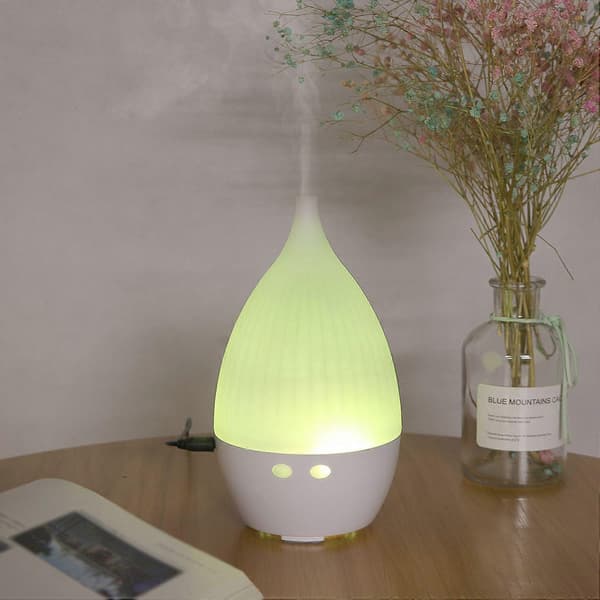Eterisk oljediffusor, aromaterapidiffusor och luftfuktare, 130 ml, inkluderar USB-kabel, vattendroppsform[DB]