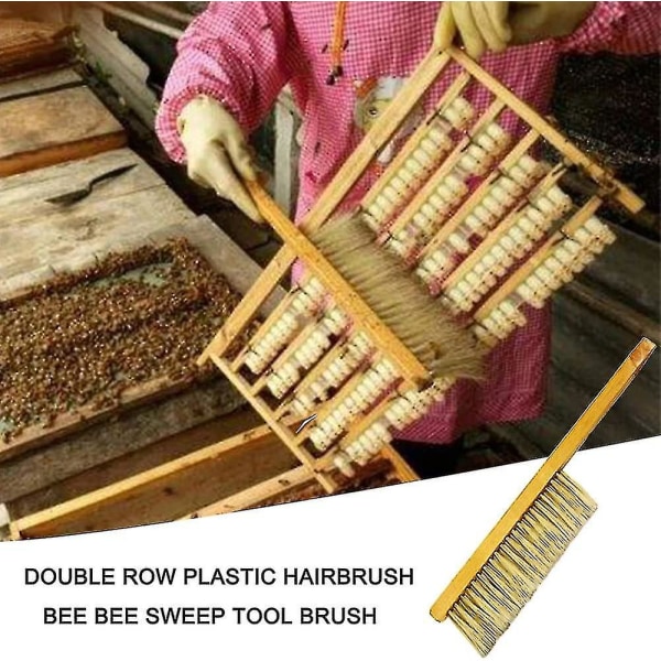 Bikubebørste, 3 stk Bibørster Blød børste til biavl, træskaft Hiveværktøj Bibørste Biavlerudstyr, blød børste til birensning