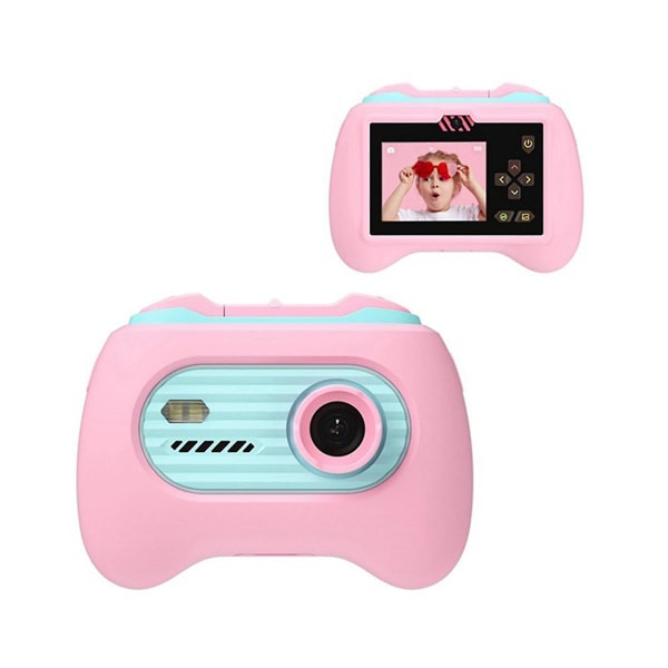 Børneskærm Mini Digital videooptagelseskamera Pædagogisk babyfødselsdagskamera, pink