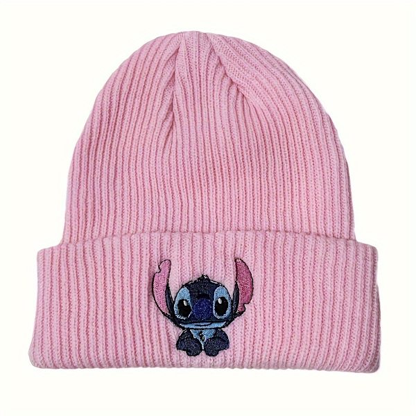 Stickad mössa i stickning för män och kvinnor Anime Cartoon varm mössa Pullover ullhatt utomhus kall hatt perfekt present db Pink