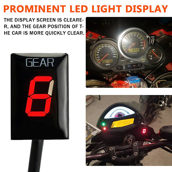 Motorcykeltillbehör LED 1-6 Växellägesindikator Växelfönstermätare db för Kawasaki Z1000 Z1000sx Z 1000 Sx 2010 2011 2012 2013 - 2016 Red