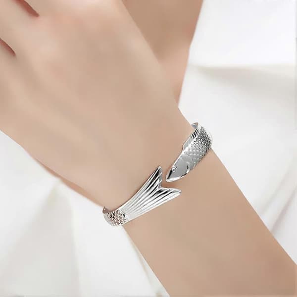 Fiskarmband Silver Koppar Öppningsbart Armband för Dekoration 1 Styck[DB]