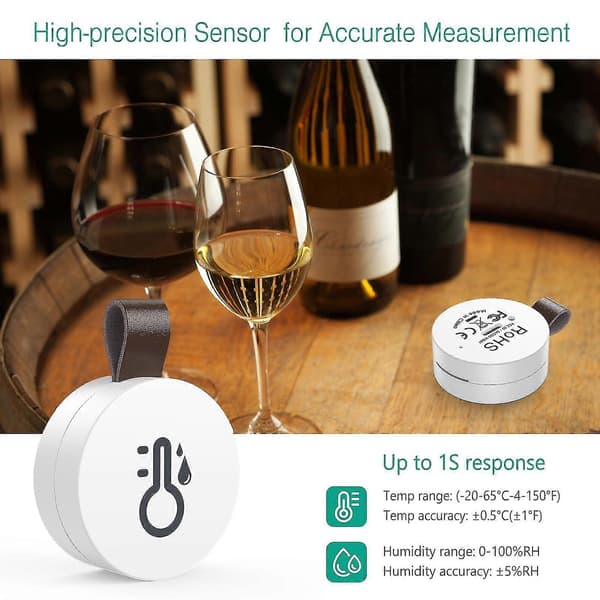 Bluetooth termometer hygrometer, trådløs termohygrometer mini, med smart sensor-app, datalogger og eksportdata for soverom, babyrom [DB] 1 pc