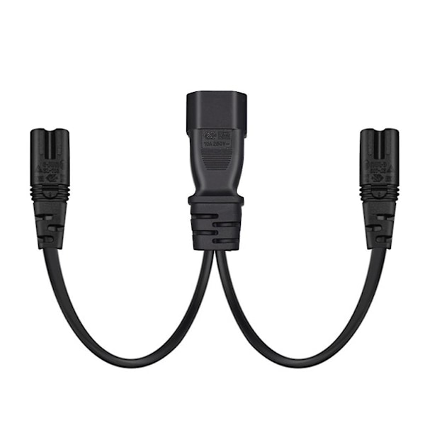3-polig kontakt IEC320-C14 till IEC320-C7+C7 omvandlaradapter strömkabel [DB]