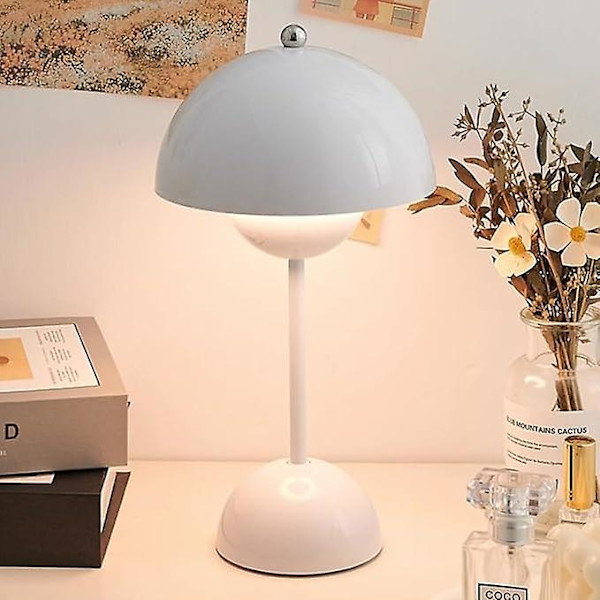 LED Blomsterpot Bordlampe, Moderne Macaron Lampe, Dæmpbar Bordlampe med 3 Farver [DB] White
