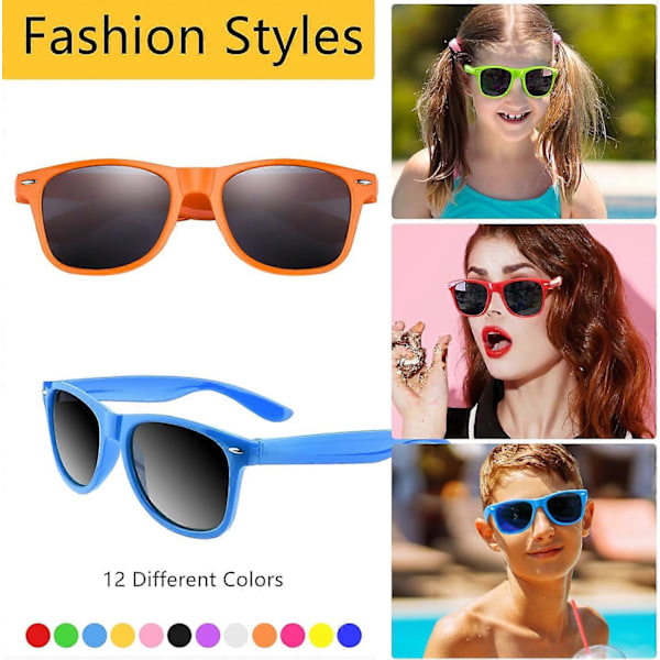 12 Pak Solbriller Neon Farver Solbriller Fest Favorer Goody Bag Fyld Bulk til Fødselsdagsfest Strand Pool Party, 12 Farver{ DB} Mixed Color