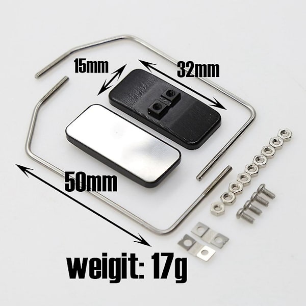 Metall bakspeil for 1/10 Rc Crawler Car Trx4 D90 Scx10 1/14 Truck Man Actros oppgraderingsdeler [DB]