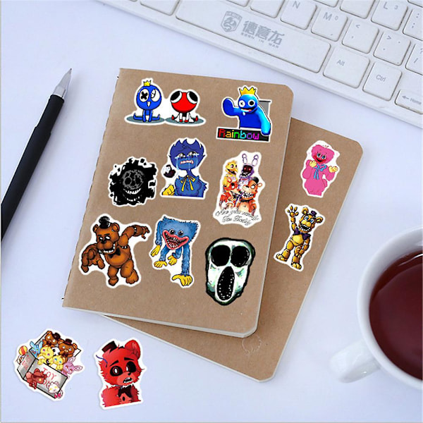 50 stk Five Nights At Freddy's Spill Graffitiklistremerker Vanntette Fnaf Dekaler for Vannflasker, Bærbar PC, Telefon, Skateboard, Bagasje [DB]