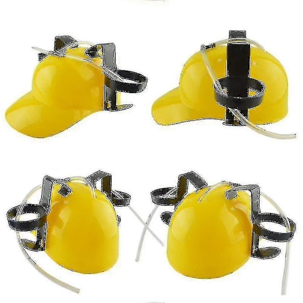 Øl Sodavand Drikke Hjelm Party Hat Fødselsdagsfest Udendørs Øl Hat Lazy Drikke Drikke Hjelm Hat Hætte [db] yellow