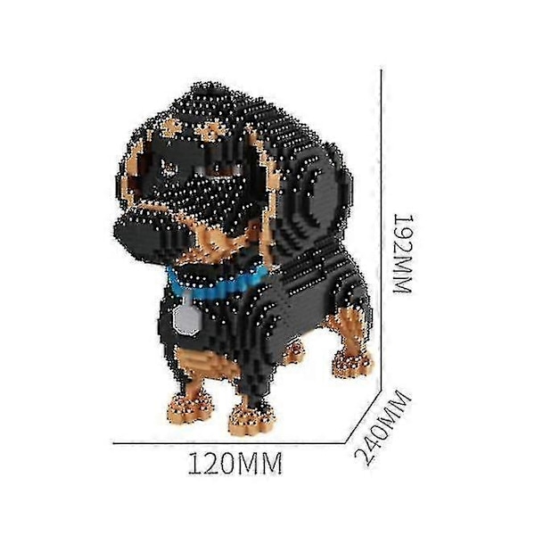 Tegneseriehund Mini Dachshund Model Blok Byggeklodser Legetøj [DB]