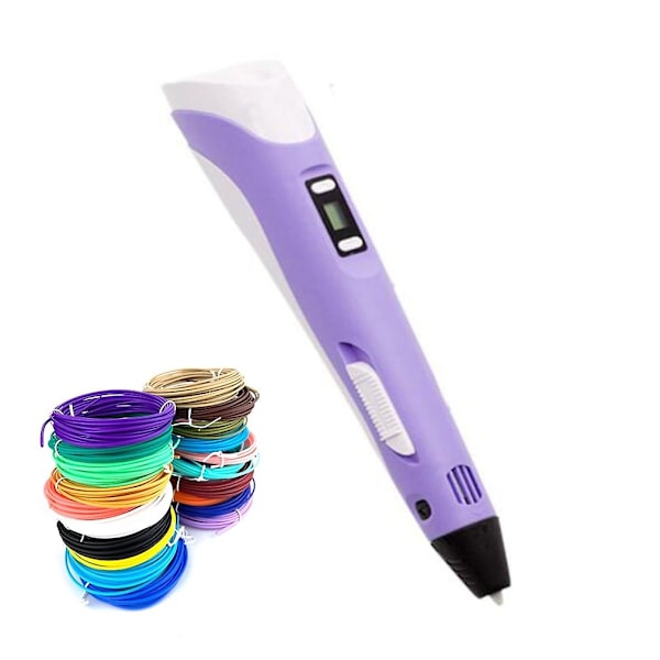 3D Pen Børn Kreativ 3D Tegning Trykning Pen Med PLA Filament Børns Legetøj Julegave Fødselsdagsgave [DB] 9m pla (3 s)