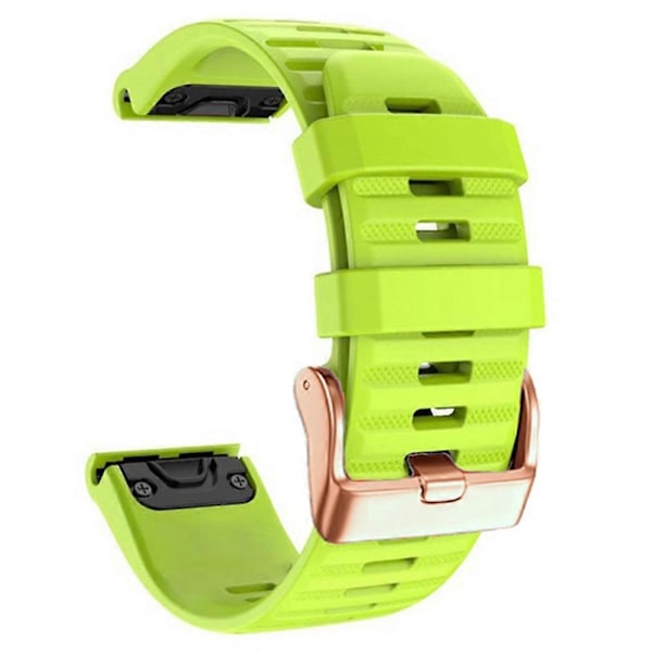 Klockarmband för Garmin Fenix 7S / 6S Pro / 5S Plus / Instinct 2S, Horisontella Ränder Silikon 20mm Armband med Roséguldfärgat Spänne [DB] Green