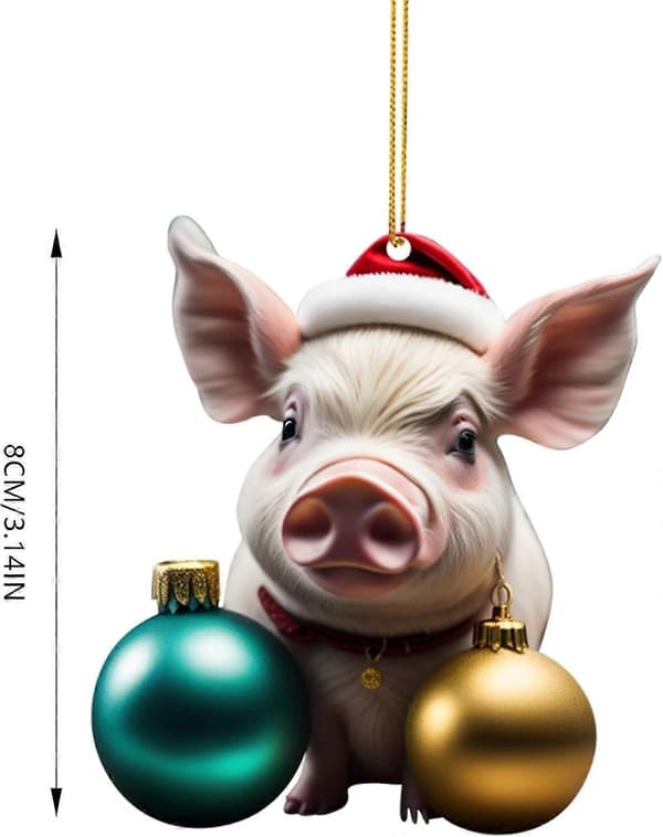 Julepynt Akryl Gris Flad Bilhæng Juletræspynt julepynt udsalg [DB] H