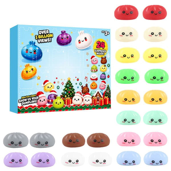 Adventskalender 2026, 24 överraskande dumplingkalender, Squishies-leksaker, stressavlastande leksaker Random 1pcs C