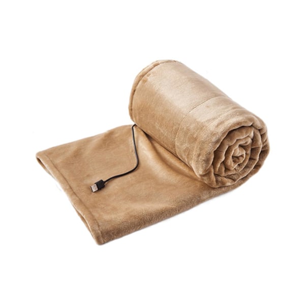 USB Uppvärmd Filt Elektrisk Värmefilt Poncho Sjal Wrap Throw-80 x 140cm Ny {Db} Khaki