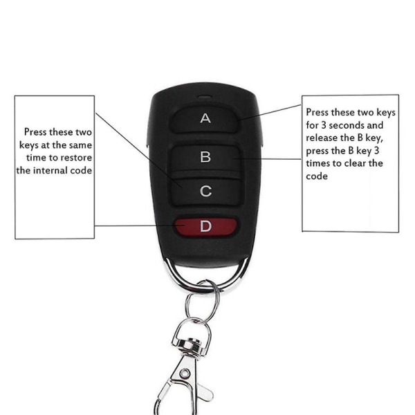 4 stk. Universal Garageportåbner Fjernbetjening 433mhz Elektrisk Kloning Kontrol Nøgle Fob Åbner DB 2pcs remote control
