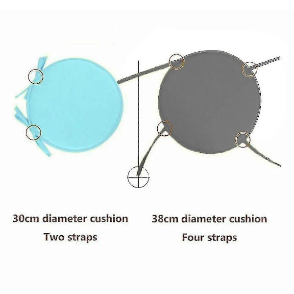 30 cm Myk Rund Stolpute Sittepute med Stropper [DB] Deep Grey 30cm