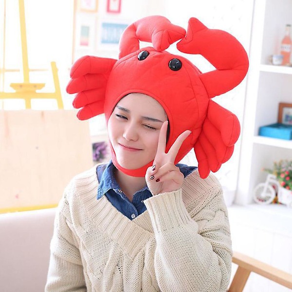 Sinknap Lovely Taiyaki Krabbaformad Bomullsöronskyddad Beaniehatt Kostymfester Tillbehör Crab