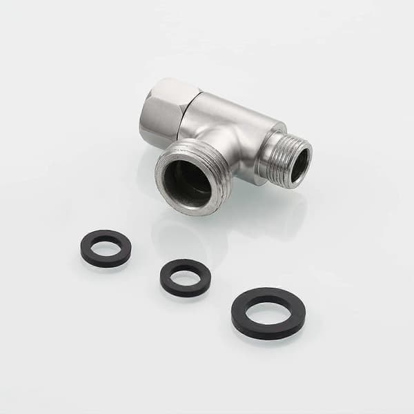3-vejs 3/8\" og 1/2\" 3-vejs Adapter T-forbindelse Rustfrit Stål 3/8\" Vandledning T-fitting Børstet Nikkel db