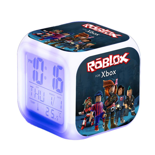 Roblox Print Digitalt Vækkeur 7 Farve Skiftende Spil Nattelys LED Display Sengeur Lamphjemmeindretning Børnelegetøj Gaver {DB} D