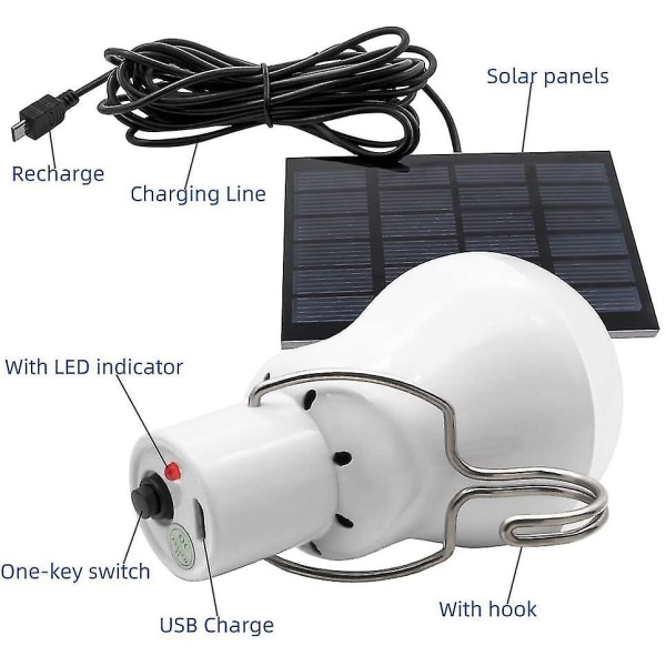 Solar Powered Shed Led Light Bulb - Solar Shed Lights Bærbar Usb Charge Lantern Lampe