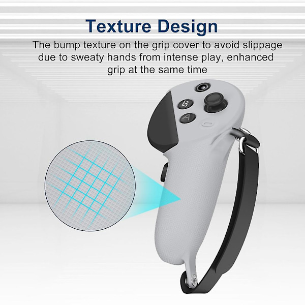 Silikonbeskyttelse Skin Håndtak Grep Etui med Justerbar Stropp For Quest Pro [DB] Black
