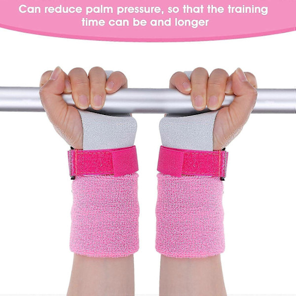 2 st Gymnastikgrepp Handledsband Set för Barn, Gymnastik Handgrepp Gymnastik för Barn Träning och Övning [Db] Pink