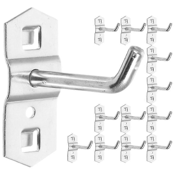 12 st Pegboardkrokar Väggmonterade Pegboardförvaringskrokar Metall Pegboardhängande Krokar för Verktyg [DB]